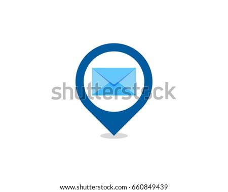 Pin Mail Icon Logo Design Element