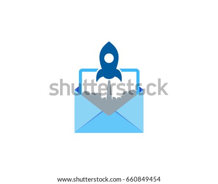 Rocket Mail Icon Logo Design Element