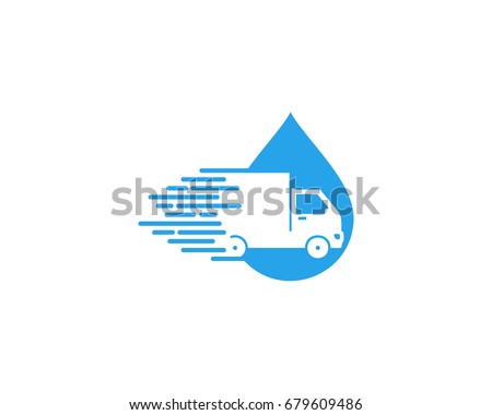 Delivery Water Icon Logo Design Element