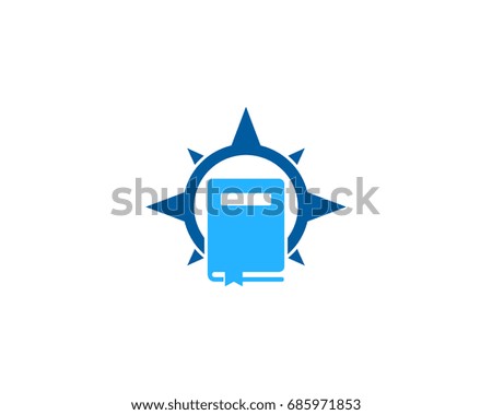 Book Compass Icon Logo Design Element