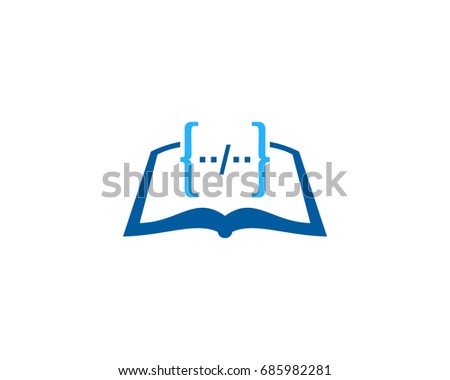 Code Book Icon Logo Design Element