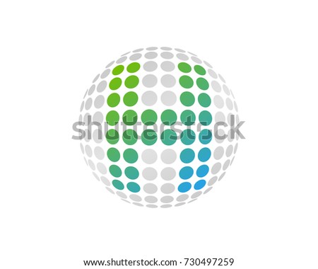 Letter H Dot 3D Sphere Icon Logo Design Element