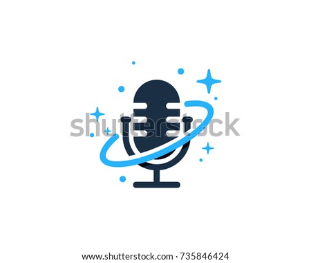 Podcast Planet Icon Logo Design Element