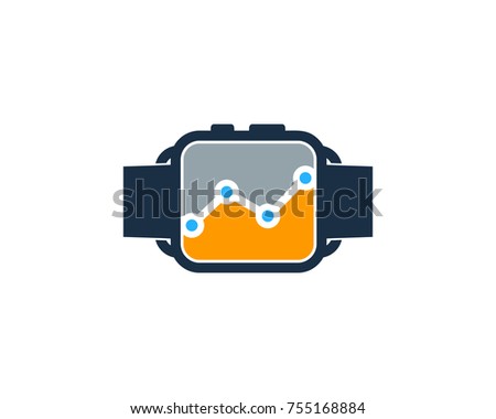 Analytic Smart Watch Icon Logo Design Element