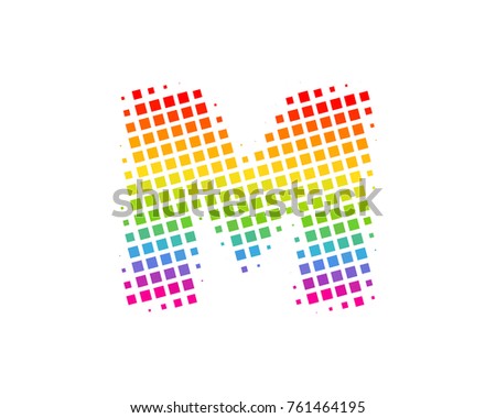 Halftone Square Letter M Icon Logo Design Element Photo stock © 