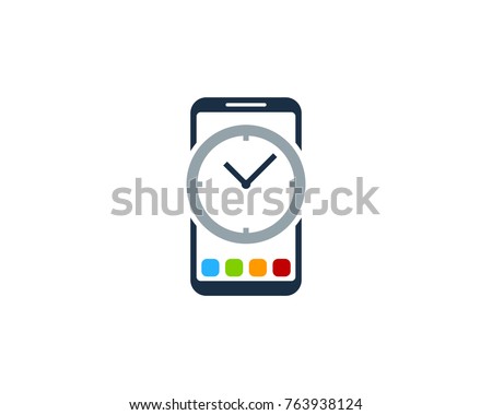 Smartphone Time Icon Logo Design Element