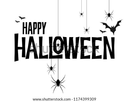 Happy Halloween vector lettering. Holiday calligraphy poster, greeting card, party invitation. Isolated illustration.