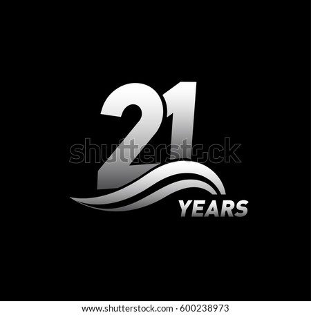 21 Years Anniversary Celebration logo Design with black white color