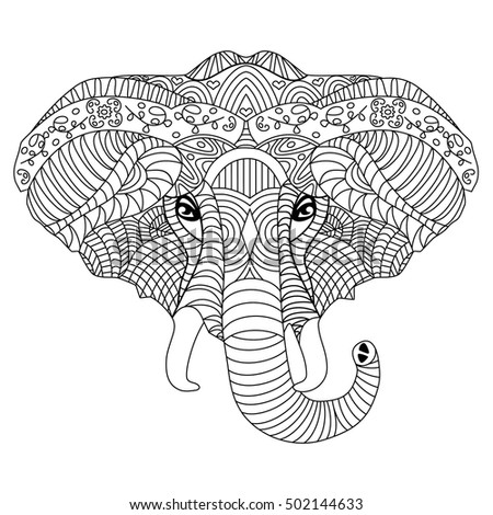 Download Hand Drawn Line Illustration Of Elephant. Sketch For ...