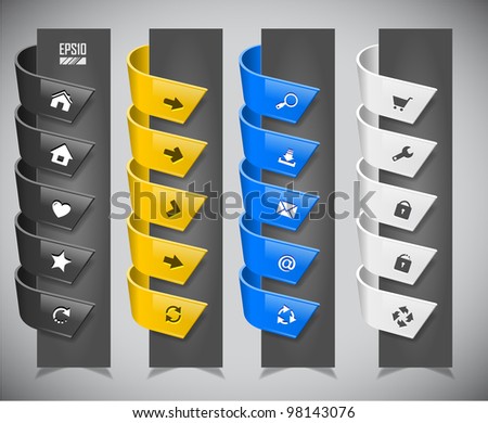 set of color plastic ribbons. Vector illustration