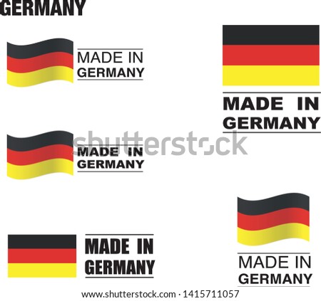 Made in the Germany rubber stamp icon isolated on white background. Manufactured or Produced in Federal Republic of Germany label (Deutschland, FRG). Vector illustration 