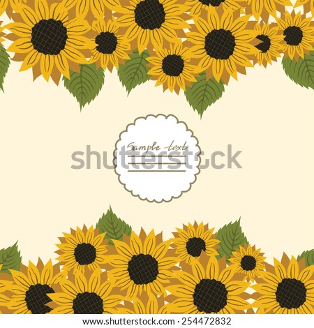 Vector picture with flowers sunflower