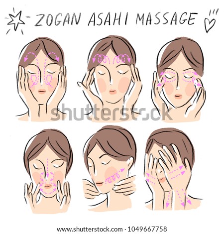 Set illustration with zogan asahi massage