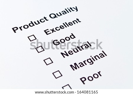 product quality feedback isolated over white background