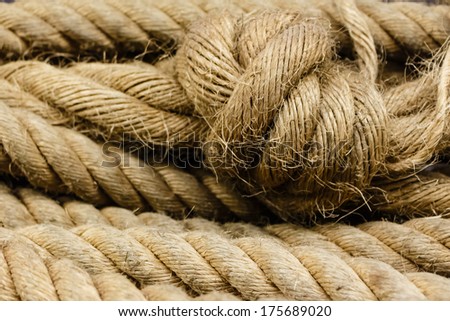 close up a ship rope and knot