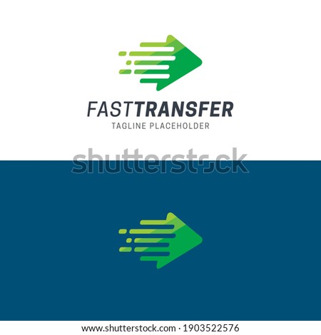 Fast Transfer Logo and Icon. Vector Illustration. Modern logo featuring an icon that expresses fast transfer of money or data or products.