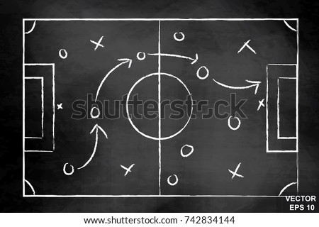 The scheme of the game. Strategy. Tactics. On the chalkboard. For your design.