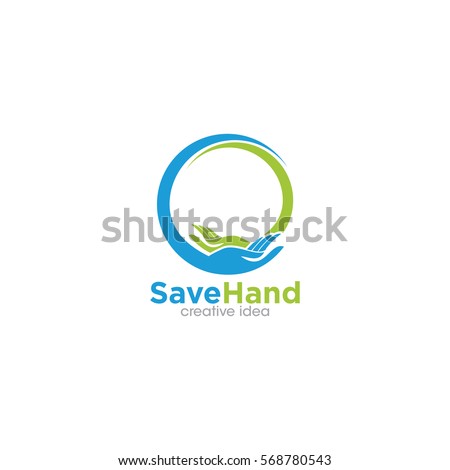 Hand Save Creative Concept Logo Design Template