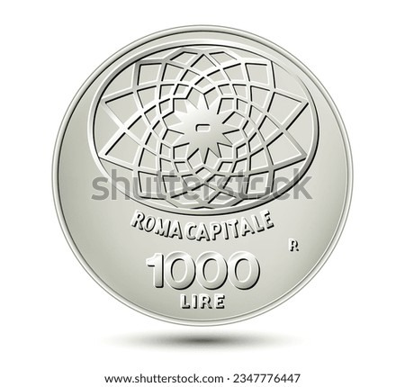 One thousand Italian lire on a white background. Vector illustration.