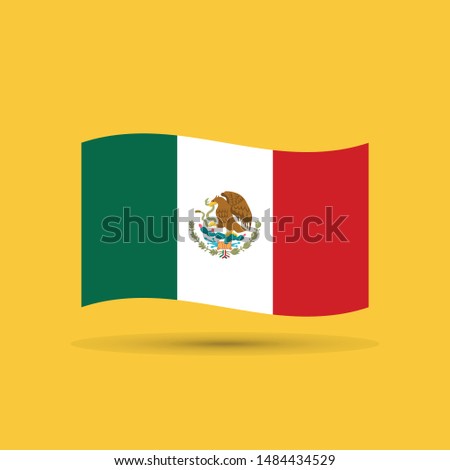 Waving flag of Mexico, vector mexican symbol