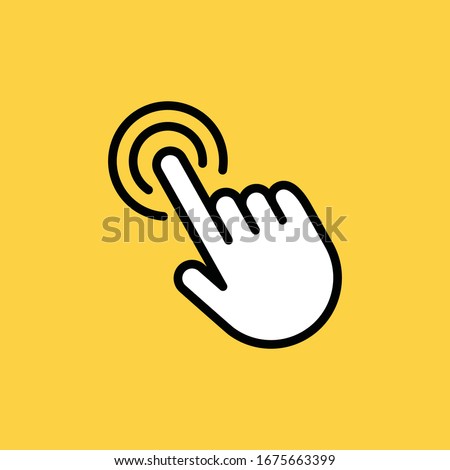 Hand clicking icon. Click pointer vector.