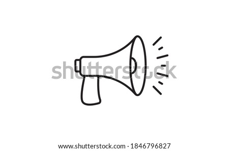 Megaphone linear icon, vector design with editable stroke. Loudspeaker, bullhorn symbol.