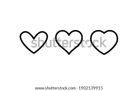 Heart linear icon. Valentine's day symbol. Hearts vector collection. 