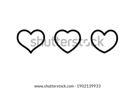 Heart linear icon. Valentine's day symbol. Hearts vector collection. 