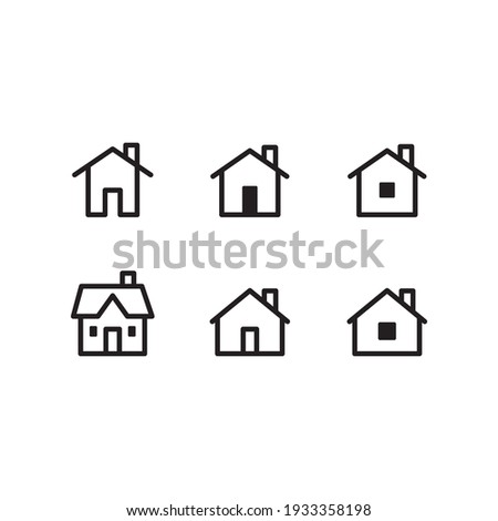 Set of house vector icons. Homes clipart symbols. Home pictogram collection.