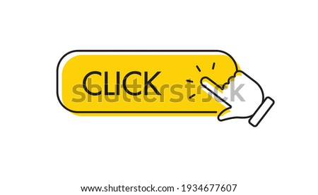 Click here button with hand pointer clicking