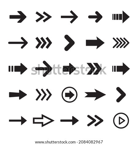 Arrow icon collection. Set of different arrows. Flat style isolated vectors.