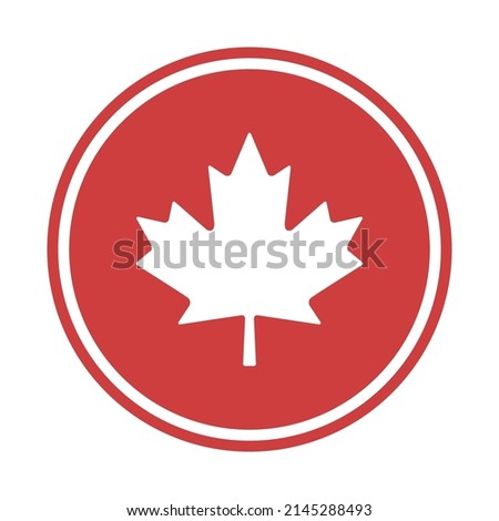 Maple leaf vector icon. Canada national symbol. Canadian element.