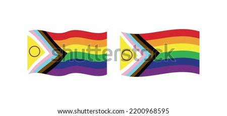 New Updated LGBTQ Pride Flag Vector. Intersex Inclusive Progress Pride Flag. Banner Flag for LGBT, or LGBTQIA+ Pride.