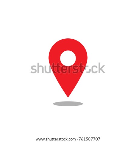 Location map icon, red gps pointer mark