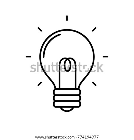 Idea icon, light bulb with rays, linear vector simple trendy icon