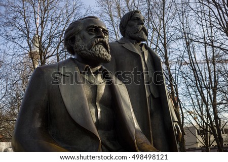 Similar – Image, Stock Photo Monument to Marx and Engels