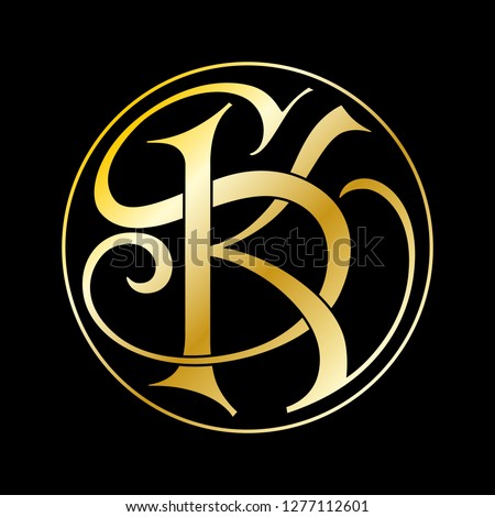 KS, IKS or KSL company logo vector template. Vector logo design with the KS, IKS or KSL initial letters gold on black background. Stok fotoğraf © 