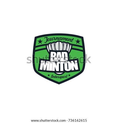 Badminton logo team and emblem vector