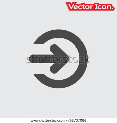 The login icon isolated sign symbol and flat style for app, web and digital design. Vector illustration.