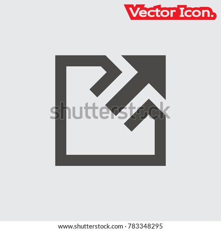 External Link icon isolated sign symbol and flat style for app, web and digital design. Vector illustration.