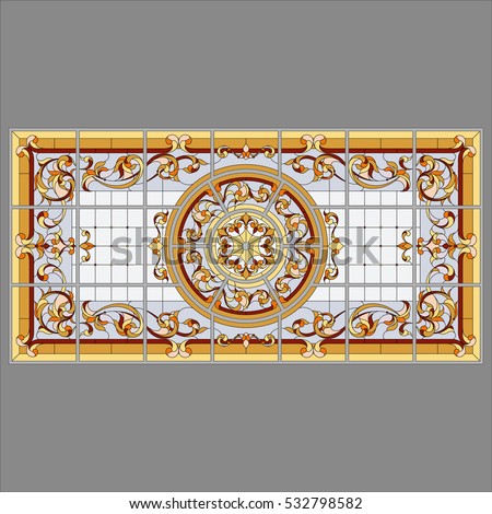 Vector. Classical ornament – stained glass.