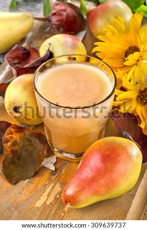 freshly squeezed juice made from organic and healthy pears