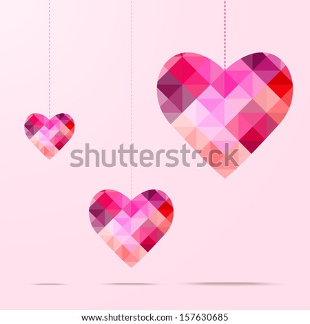 Similar – Image, Stock Photo Three hanging hearts