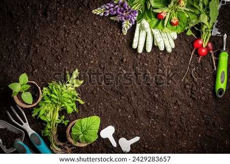 Similar – Image, Stock Photo #A# Garden and work and gardening. Always nice watering!