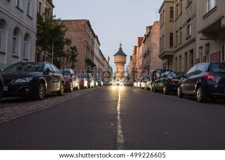 Similar – Image, Stock Photo Halle Saale at night