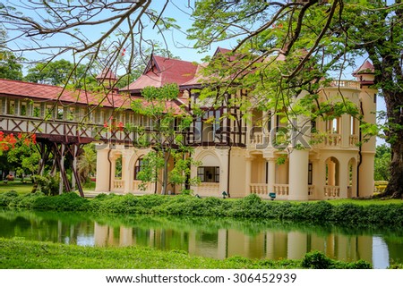 The palace in garden,public area, no need properties,tourist attraction,famous place in  Thailand