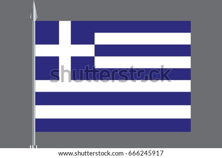 Greek flag on Acropolis of Athens, Greece.