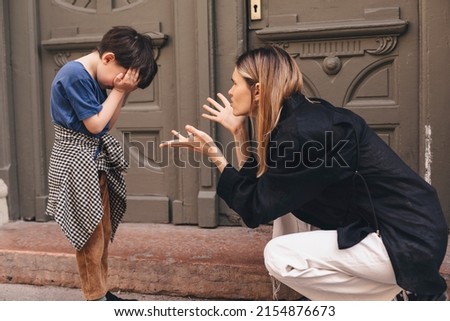 Similar – Image, Stock Photo Woman abused face covered with hands