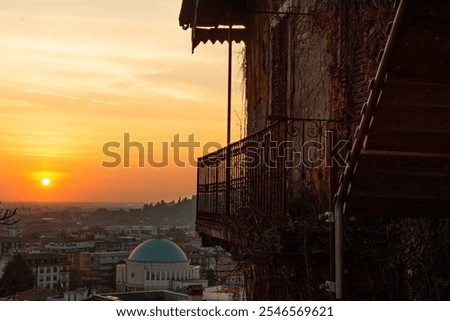 Similar – Image, Stock Photo Panorama over Bergamo, Italy