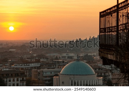 Similar – Image, Stock Photo Panorama over Bergamo, Italy